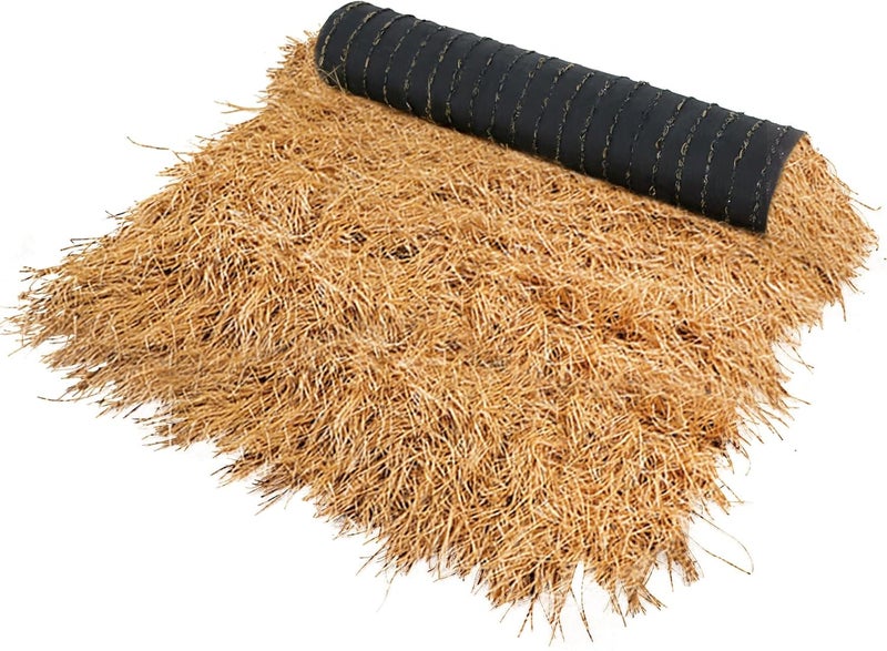 XLX TURF Synthetic Thatch Grass Roof for Western Party Decor Tiki Bar - Fireproof Artificial Hay Straw Roll Barn Wedding DIY Crafts Birthday Background Garden Fence Patio - 15.74" x 4' - Image 1